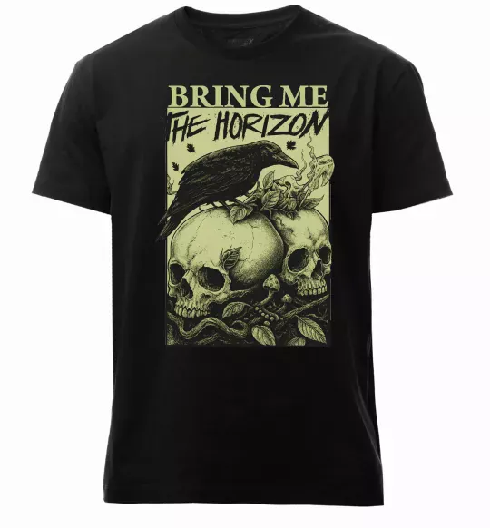 Мужская премиум футболка Bring me the Horizon черепи Черный фото