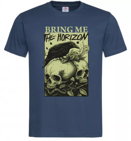 Чоловіча футболка Bring me the Horizon черепи Темно-синій фото
