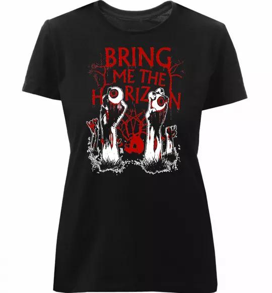 Жіноча преміум футболка Bring me the Horizon Eyes Чорний фото