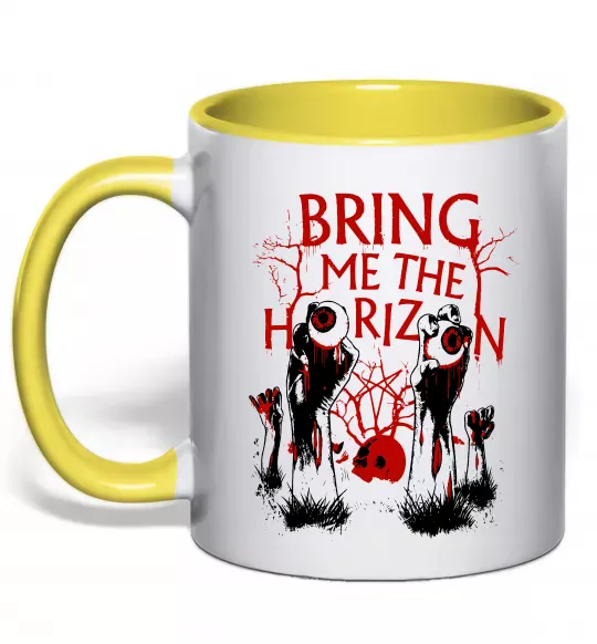 Чашка с цветной ручкой Bring me the Horizon Eyes Солнечно желтый фото