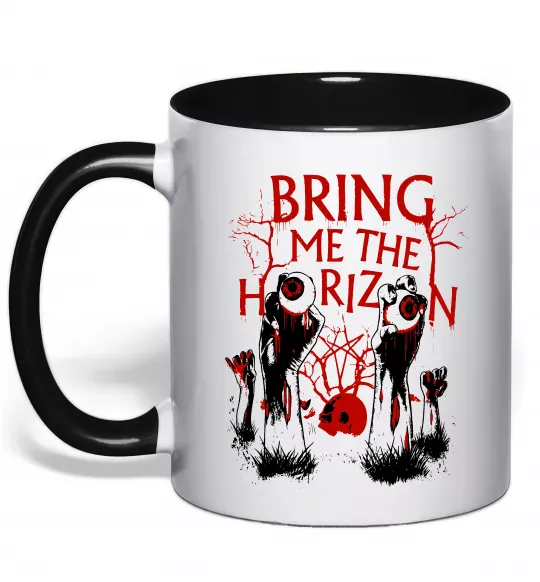 Чашка с цветной ручкой Bring me the Horizon Eyes Черный фото