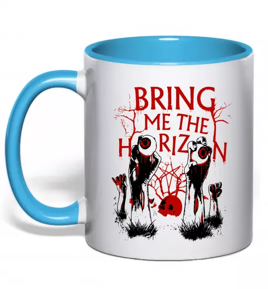 Чашка с цветной ручкой Bring me the Horizon Eyes Голубой фото