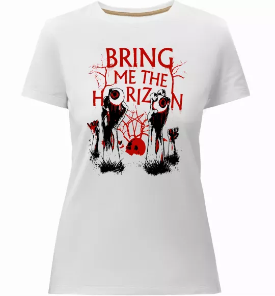 Жіноча преміум футболка Bring me the Horizon Eyes Білий фото
