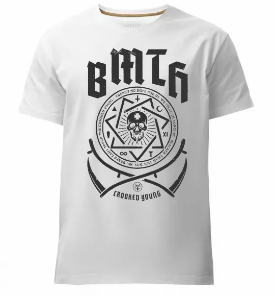 Чоловіча преміум футболка BMTH Crooked young Білий фото