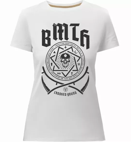 Женская премиум футболка BMTH Crooked young Белый фото