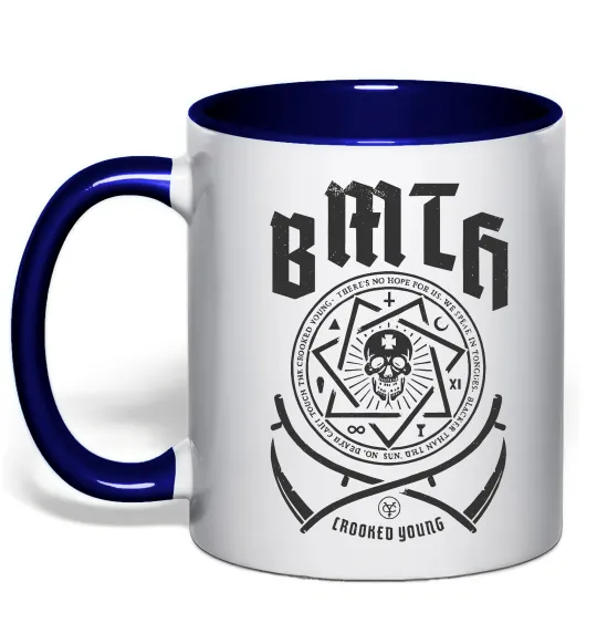 Чашка з кольоровою ручкою BMTH Crooked young Глибокий темно-синій фото