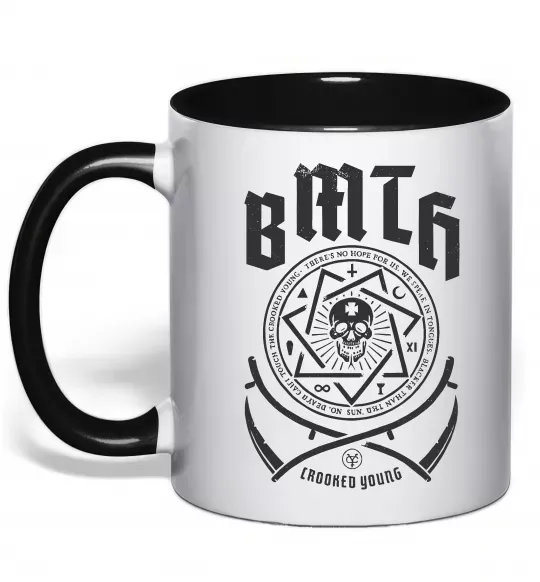 Чашка з кольоровою ручкою BMTH Crooked young Чорний фото