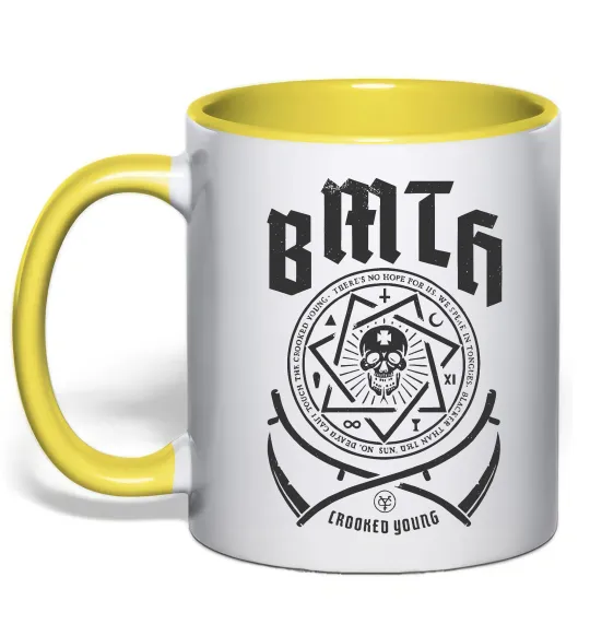 Чашка с цветной ручкой BMTH Crooked young Лимонный фото