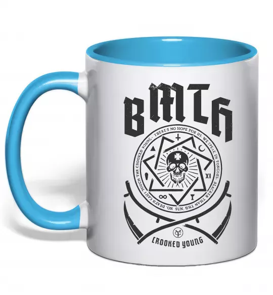 Чашка з кольоровою ручкою BMTH Crooked young Блакитний фото