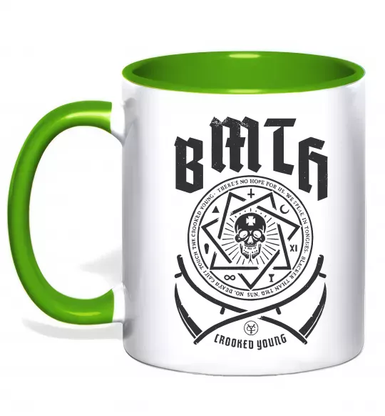 Чашка з кольоровою ручкою BMTH Crooked young Зелений фото