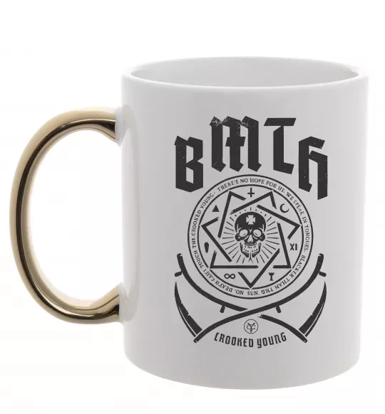 Чашка з кольоровою ручкою BMTH Crooked young Золото фото