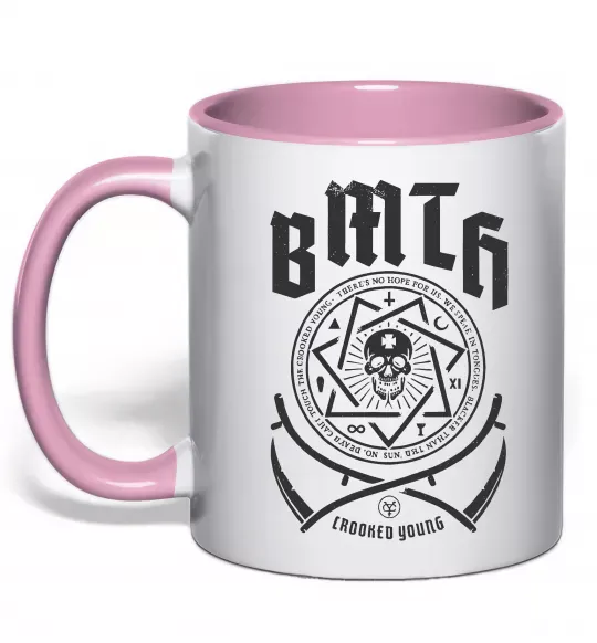 Чашка з кольоровою ручкою BMTH Crooked young Ніжно рожевий фото