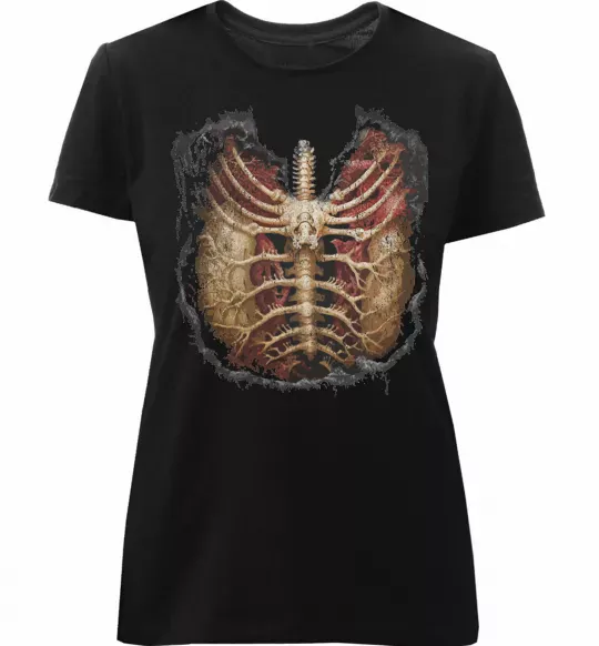 Жіноча преміум футболка BMTH Ribcage Чорний фото