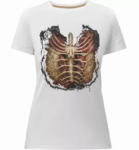Жіноча преміум футболка BMTH Ribcage Білий фото
