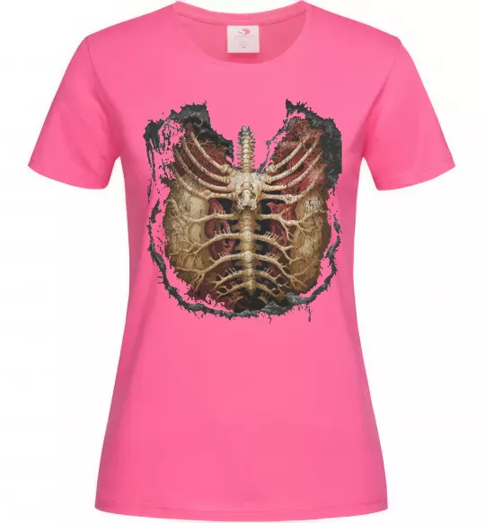 Жіноча футболка BMTH Ribcage Яскраво-рожевий фото