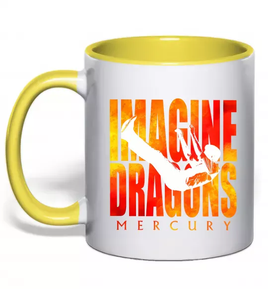 Чашка з кольоровою ручкою Imagine Dragons Mercury Сонячно жовтий фото