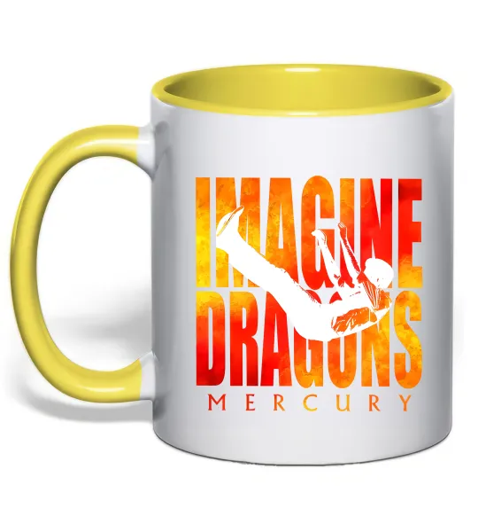 Чашка з кольоровою ручкою Imagine Dragons Mercury Лимонний фото