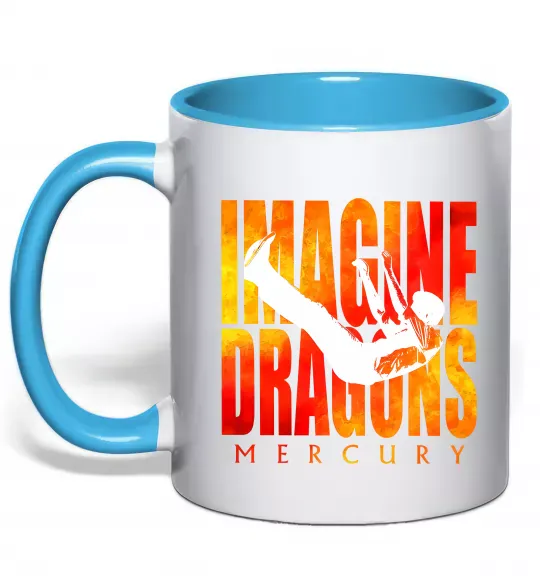 Чашка з кольоровою ручкою Imagine Dragons Mercury Блакитний фото