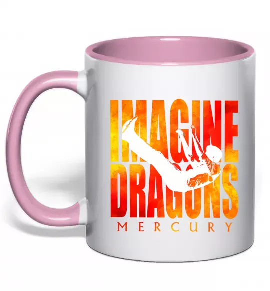 Чашка з кольоровою ручкою Imagine Dragons Mercury Ніжно рожевий фото