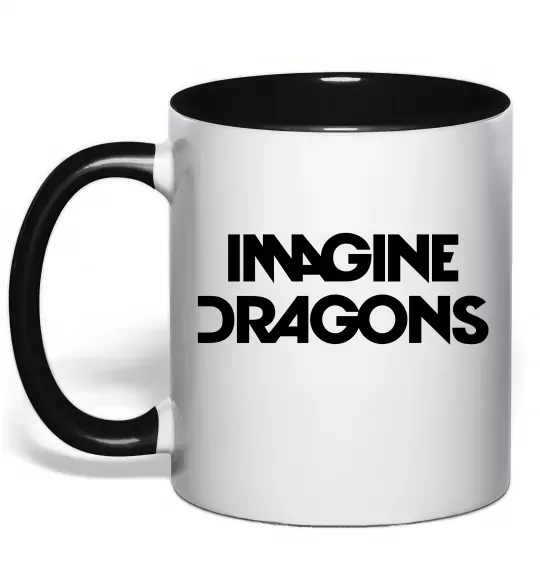 Чашка с цветной ручкой Imagine Dragons logo Черный фото