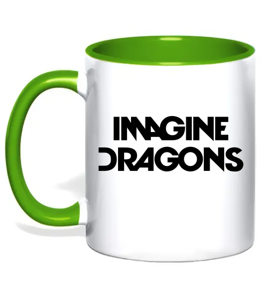 Чашка с цветной ручкой Imagine Dragons logo Лаймовый фото