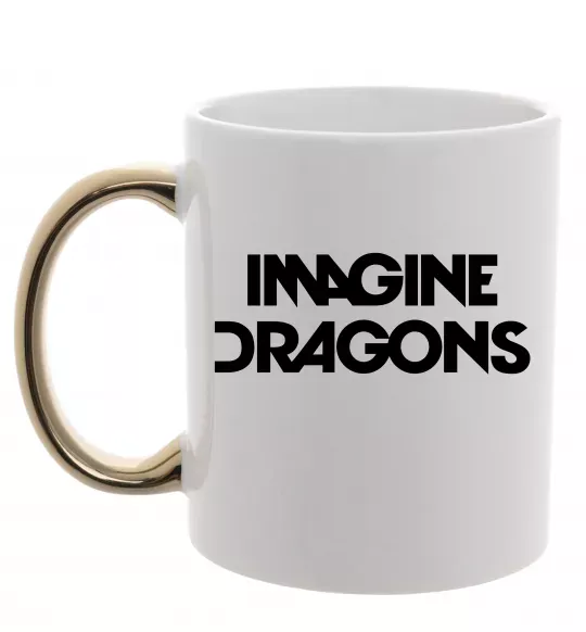 Чашка с цветной ручкой Imagine Dragons logo Золото фото