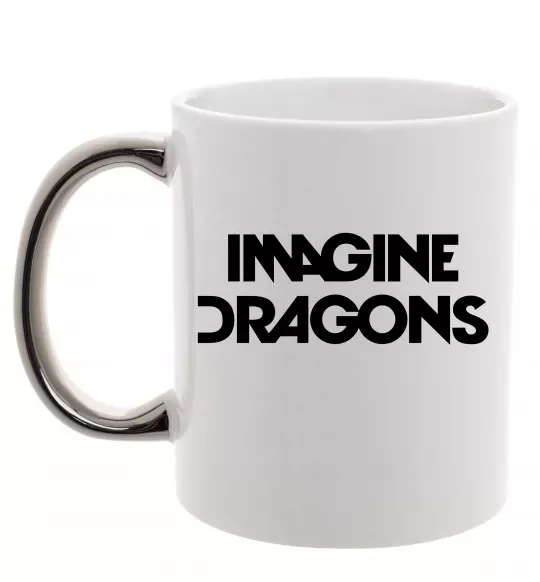 Чашка с цветной ручкой Imagine Dragons logo Серебро фото