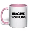 Чашка с цветной ручкой Imagine Dragons logo Нежно розовый фото