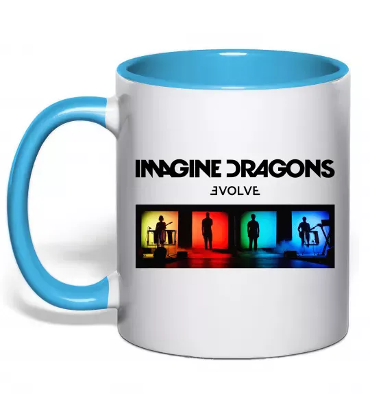 Чашка с цветной ручкой Imagine Dragons Evolve Голубой фото