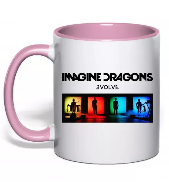 Чашка с цветной ручкой Imagine Dragons Evolve Нежно розовый фото
