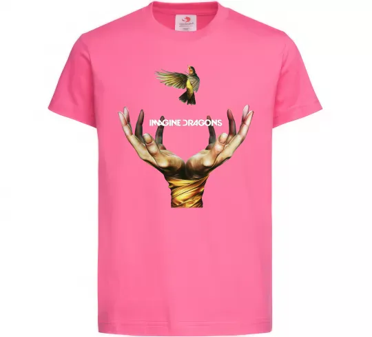 Дитяча футболка Imagine Dragons птах Яскраво-рожевий фото