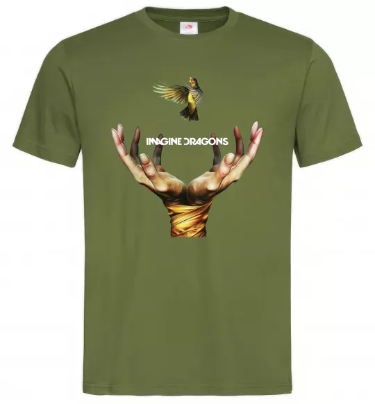Мужская футболка Imagine Dragons птах Оливковый фото