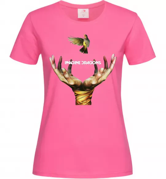 Женская футболка Imagine Dragons птах Ярко-розовый фото