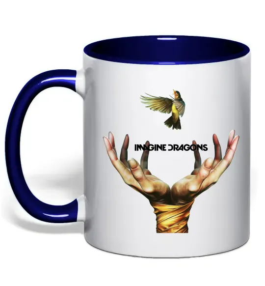 Чашка с цветной ручкой Imagine Dragons птах Глубокий темно-синий фото