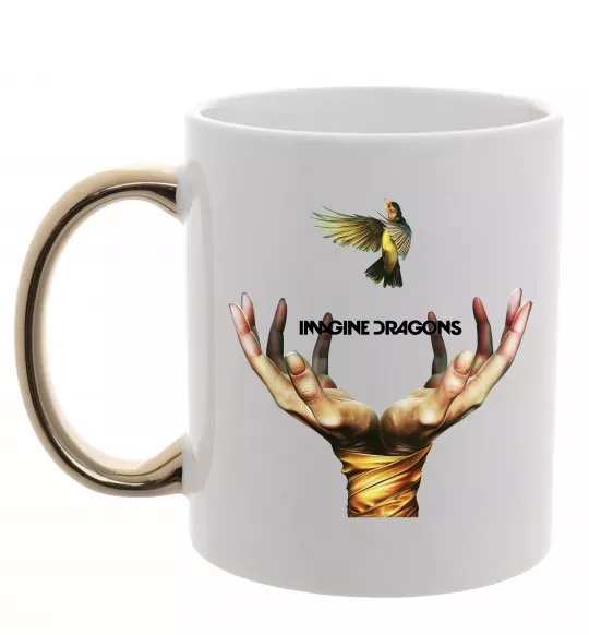 Чашка с цветной ручкой Imagine Dragons птах Золото фото