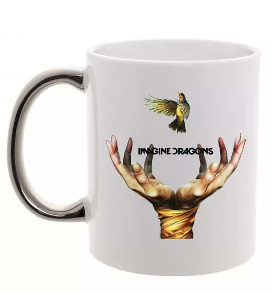 Чашка с цветной ручкой Imagine Dragons птах Серебро фото