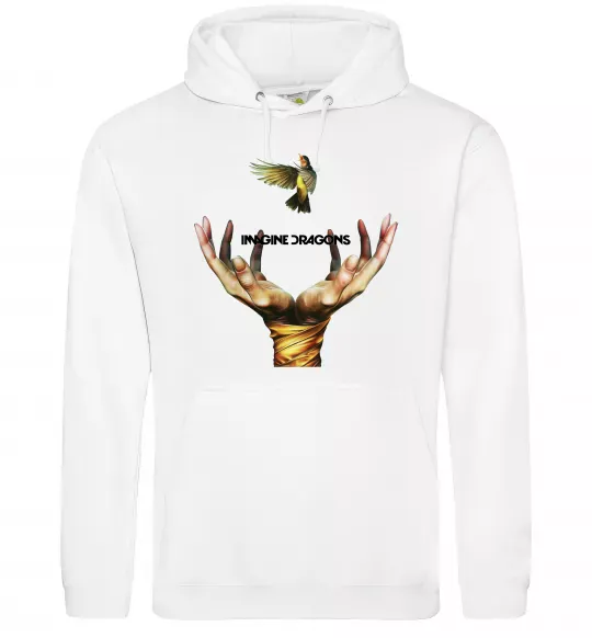 Чоловіча толстовка (худі) Imagine Dragons птах Білий фото