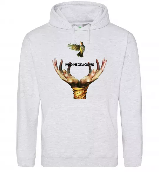 Чоловіча толстовка (худі) Imagine Dragons птах Сірий меланж фото