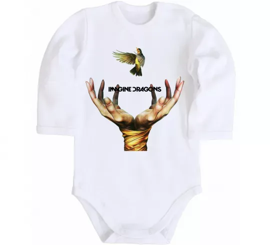Дитячий бодік Imagine Dragons птах Білий фото
