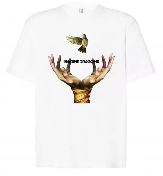 Футболка Оверсайз Imagine Dragons птах Белый фото