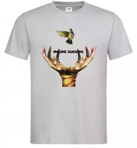 Мужская футболка Imagine Dragons птах Серый фото