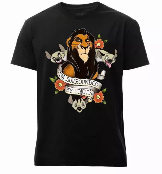 Мужская премиум футболка I`m surrounded by idiots Черный фото