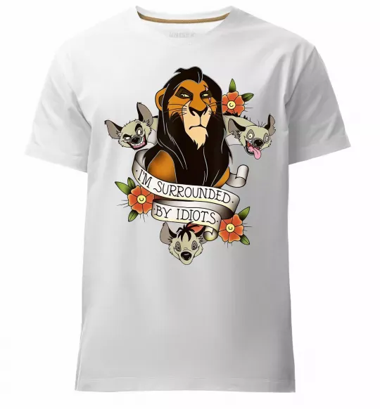 Мужская премиум футболка I`m surrounded by idiots Белый фото
