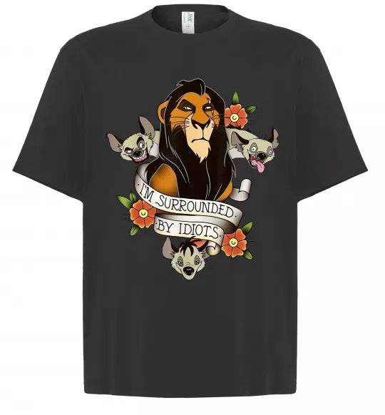 Футболка Оверсайз I`m surrounded by idiots Черный фото