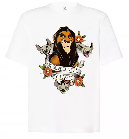 Футболка Оверсайз I`m surrounded by idiots Белый фото
