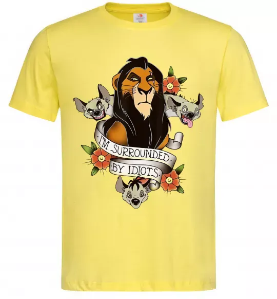 Мужская футболка I`m surrounded by idiots Лимонный фото