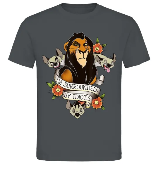 Мужская футболка I`m surrounded by idiots Графит фото