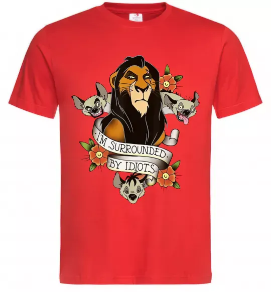 Мужская футболка I`m surrounded by idiots Красный фото