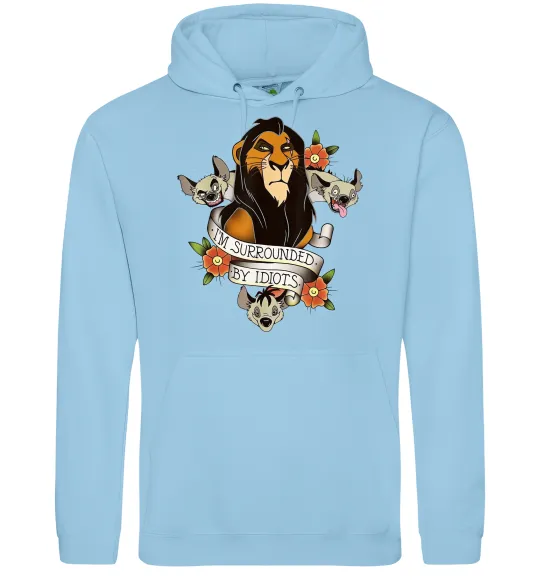 Чоловіча толстовка (худі) I`m surrounded by idiots Блакитний фото