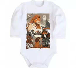 Детский боди The Lion king Белый фото